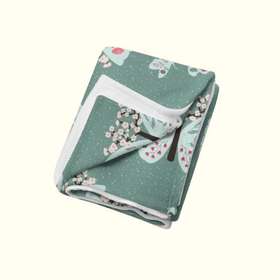 Soul Blossom Butterflies Green - Throw Blanket