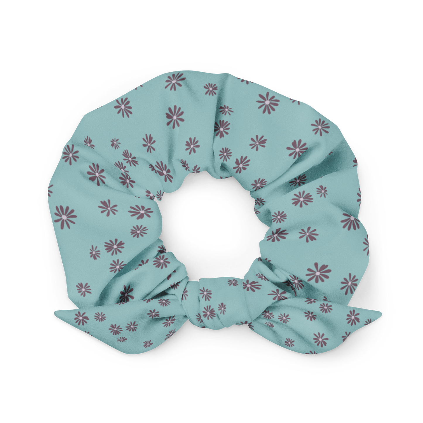 Green Florals - Recycled Scrunchie