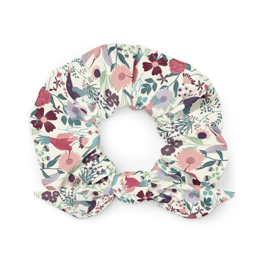 Hummingbird Field - Recycled Scrunchie