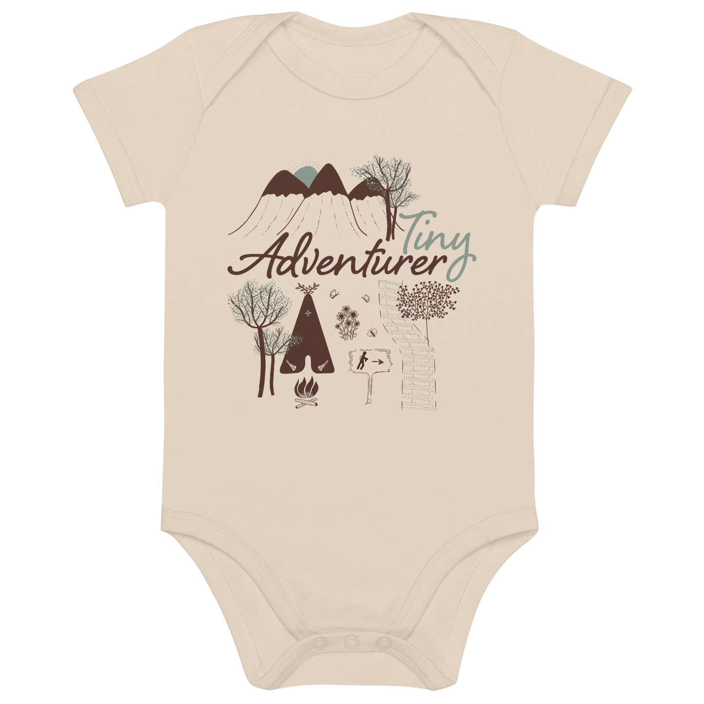 Green Tiny Adventurer - 100% Organic Cotton Baby Onesie