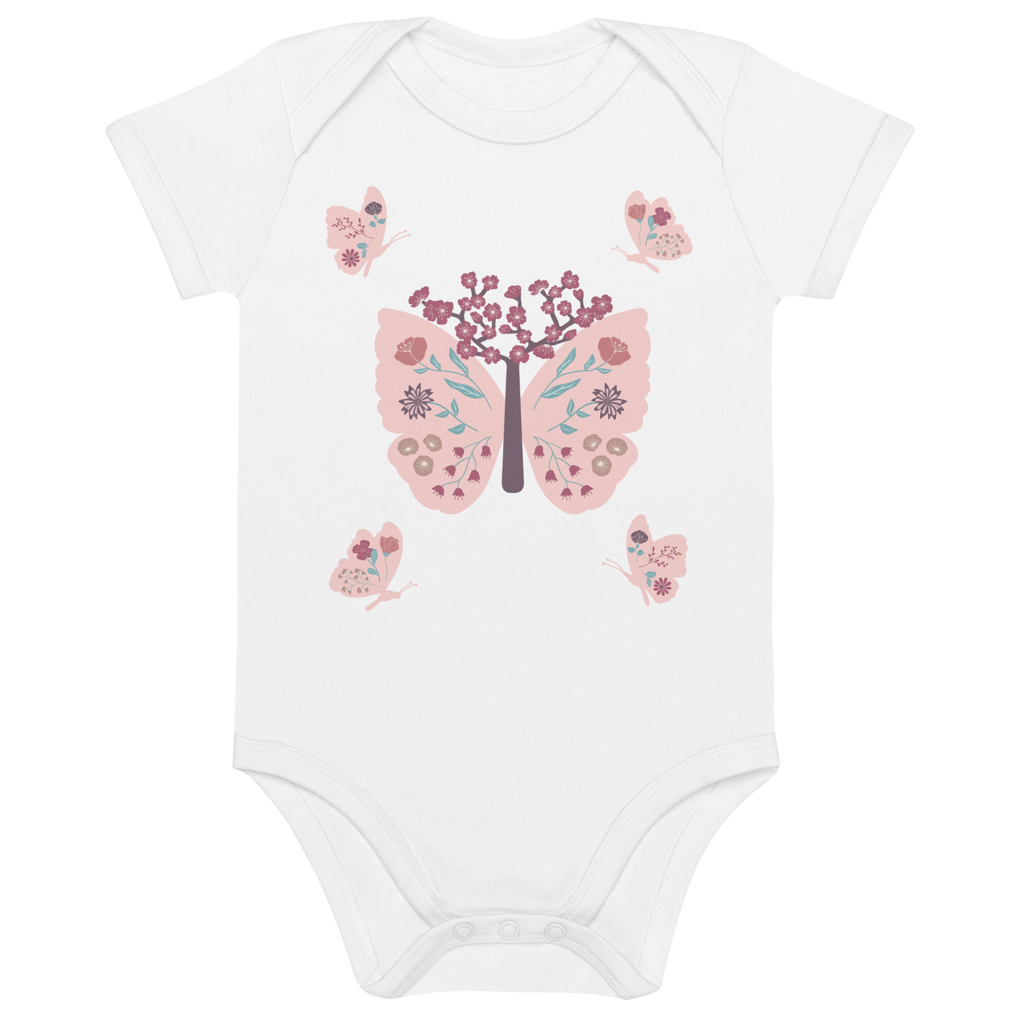 Soul Blossom Butterflies - 100% Organic Cotton Baby Onesie